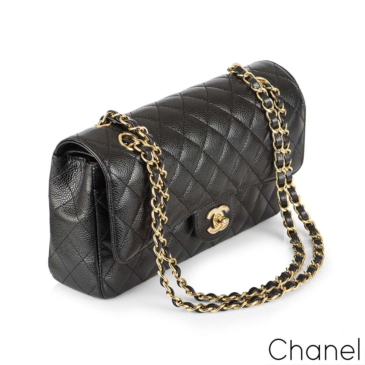 CHANEL Caviar Quilted Timeless Accordion Flap Black 101046